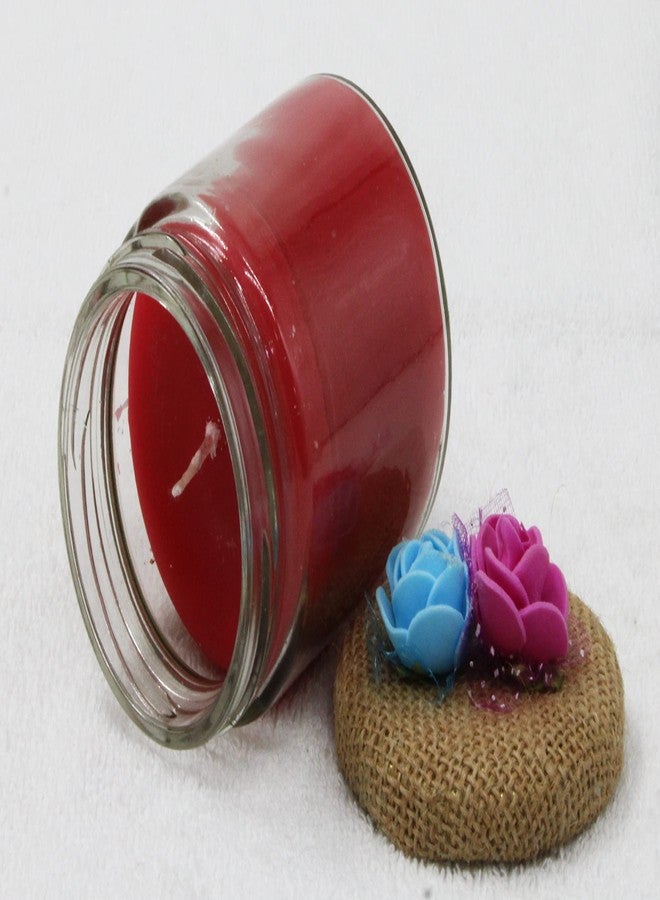 Luces Rose Scented 7oz Luxury Soy Wax Glass Jar Candle [Set of 1 Red Colour] for Home Décor Gifting Valentine Spa Birthdays Dinner Table Yoga - Image 3